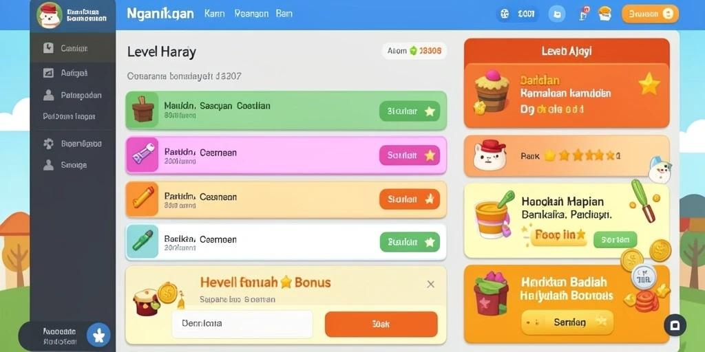 Grafik yang memukau dan warna cerah.